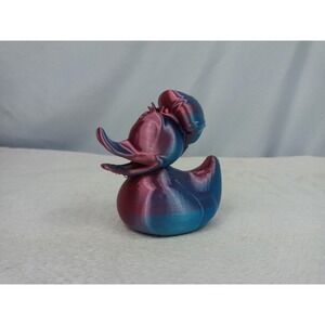 3D Printed Donald Duck Figurine Jeep Color Shift Blue Purple Silk Unique Beauty